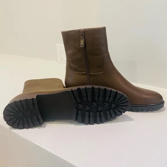New Stuart Weitzman Men’s 11.5 B Brown Leather Zippered Boots Retail $595