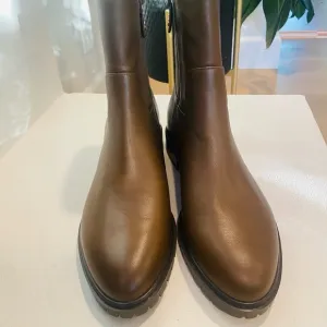 New Stuart Weitzman Men’s 11.5 B Brown Leather Zippered Boots Retail $595
