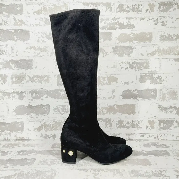New Stuart Weitzman Pearl Suede Knee High Block Heel Boots T546