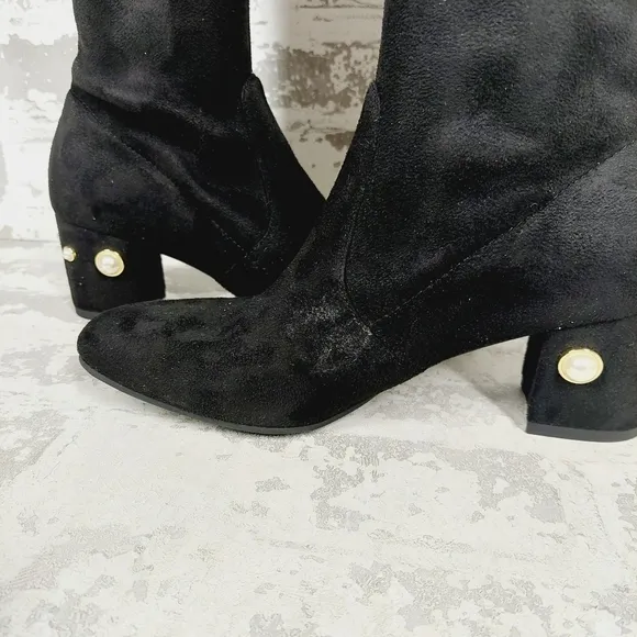 New Stuart Weitzman Pearl Suede Knee High Block Heel Boots T546