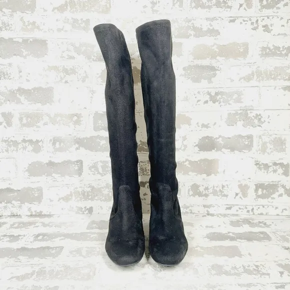 New Stuart Weitzman Pearl Suede Knee High Block Heel Boots T546