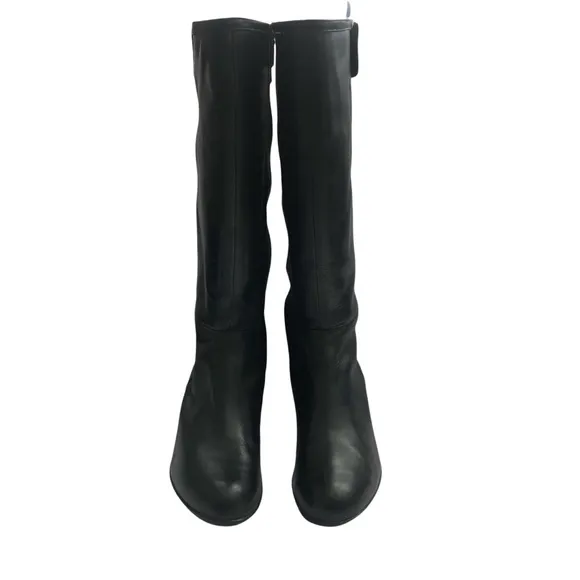 NEW Taryn Rose Aiden Black Leather Weatherproof Knee High Boots 8.5