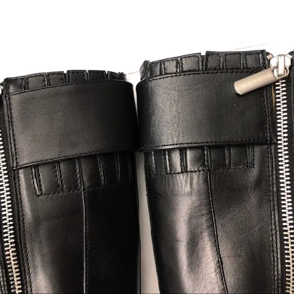 NEW Taryn Rose Aiden Black Leather Weatherproof Knee High Boots 8.5