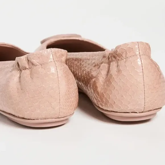 New TORY BURCH Minnie Travel Ballet Flat shoes Meadowsweet, leather Size 8
