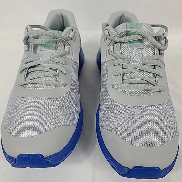 NEW Under Armour BGS Outhustle PRINT Grey Blue Youth Sz 6.5  Athletic Shoes $55