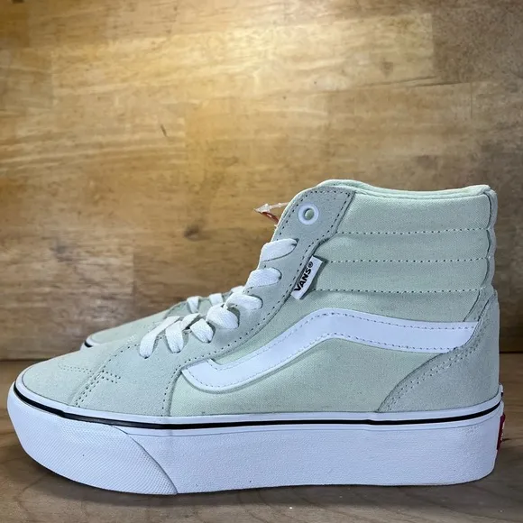 NEW Vans Hi Filmore PLATFORM Womens Size 7.5 Shoes Sneakers Cream-Green