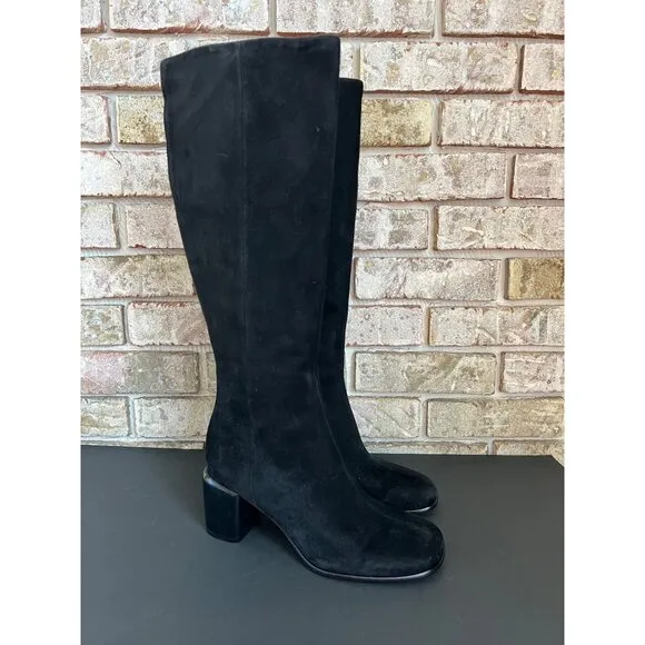 NEW Vince Maggie black suede Knee High Boots size 6.5