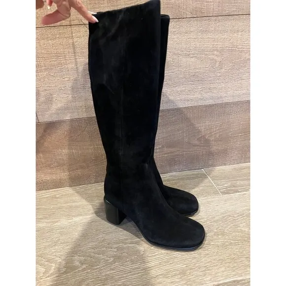 NEW Vince Maggie black suede Knee High Boots size 6.5
