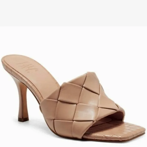 New w/Box Inc International Concepts Liah Braided Vegan Leather Dress Mules