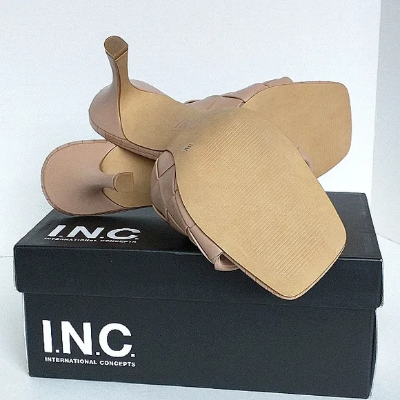 New w/Box Inc International Concepts Liah Braided Vegan Leather Dress Mules
