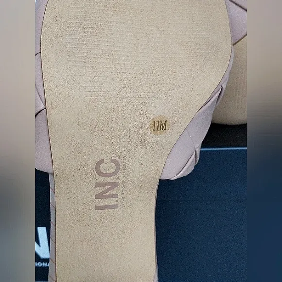 New w/Box Inc International Concepts Liah Braided Vegan Leather Dress Mules