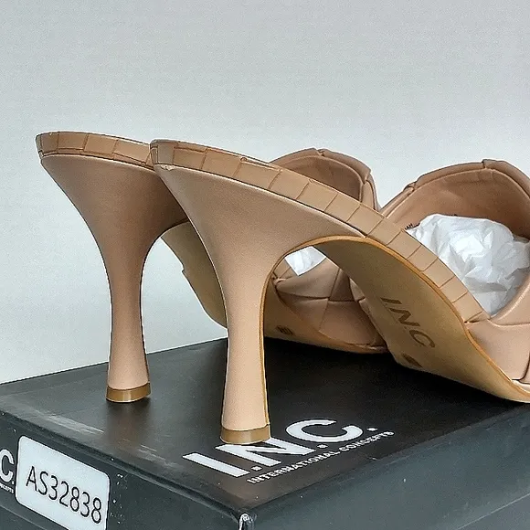 New w/Box Inc International Concepts Liah Braided Vegan Leather Dress Mules