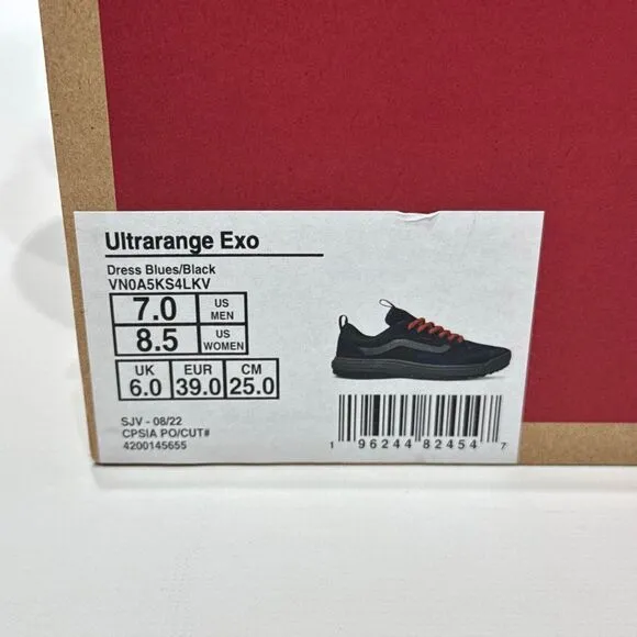 New With Box Vans UltraRange EXO MTE-1 Dress Blues Black Women Size 8.5 (Men 7)