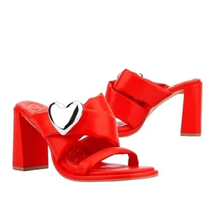 New w/o Box Olivia Miller Lovey Dovey Vegan Leather Block Heel Dress Sandals