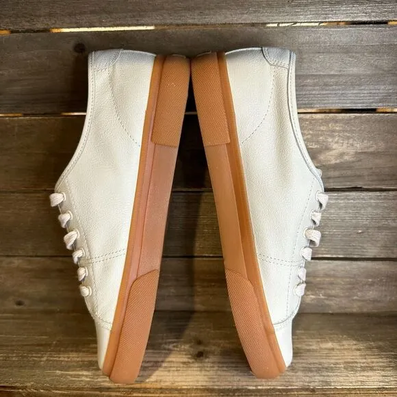 New Womens Frye Gia Low‎ Lace Ivory Leather Casual Shoes Sneakers Size 7.5 M