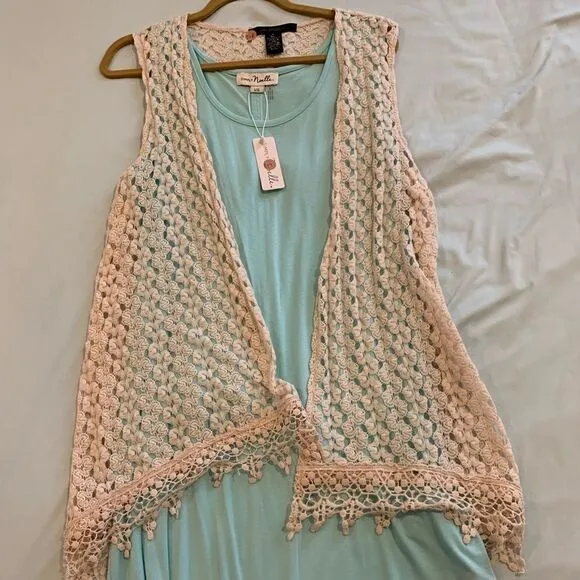 New Simply Noelle Fabulous Aqua Tank Dress