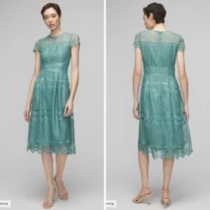 New! White House Black‎ Market Embroidered Lace Fit-and-Flare Dress, size 2