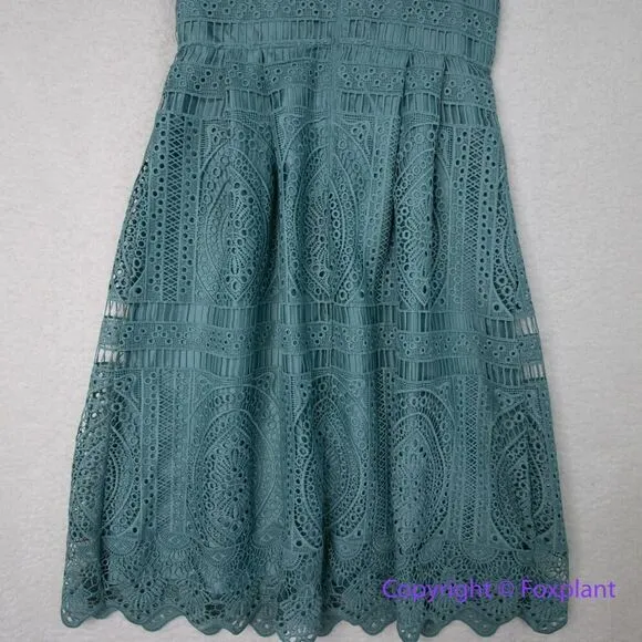 New! White House Black‎ Market Embroidered Lace Fit-and-Flare Dress, size 2