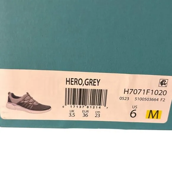 NIB BZees Hero Slip On Sneakers Women's Size 6 M Gray Lavender Stretchy Laces