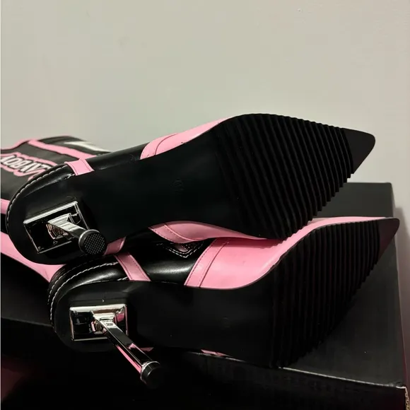 NIB Dolls Kill x Playboy Knee High Moto Boots