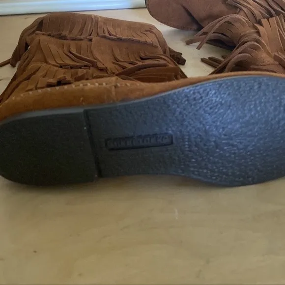 NIB MINNETONKA | Brown 3-Layer Fringe Boots | 6