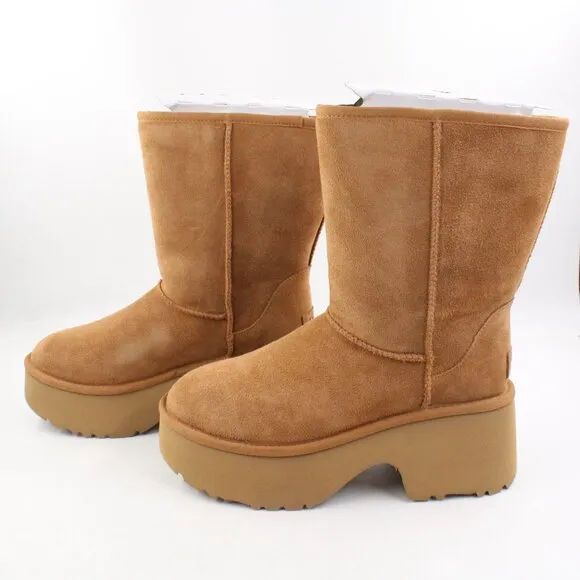 NIB UGG Women's Classic Short New Heights Boots in Chestnut US Size 8