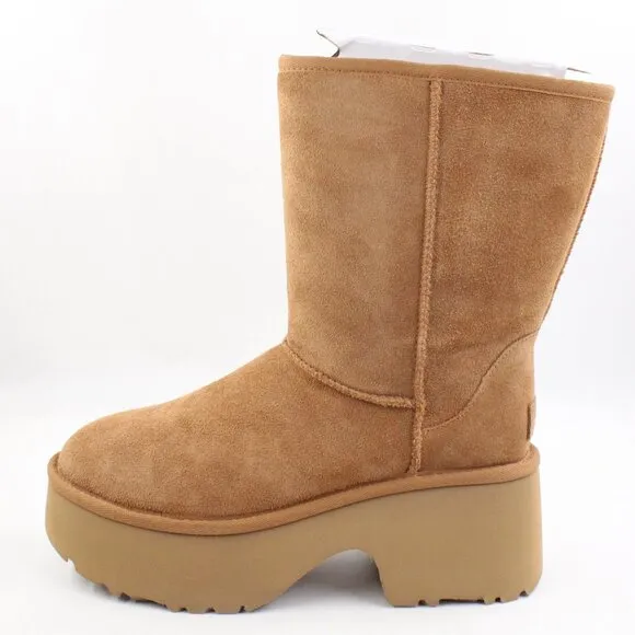 NIB UGG Women's Classic Short New Heights Boots in Chestnut US Size 8