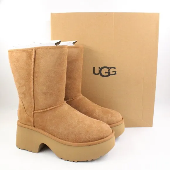 NIB UGG Women's Classic Short New Heights Boots in Chestnut US Size 8