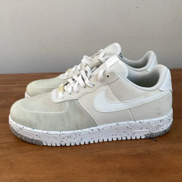 Nike Air Force 1 Crater White Athletic Lace Up Shoes Size 10.5