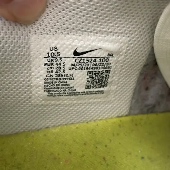 Nike Air Force 1 Crater White Athletic Lace Up Shoes Size 10.5