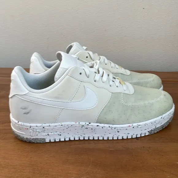 Nike Air Force 1 Crater White Athletic Lace Up Shoes Size 10.5