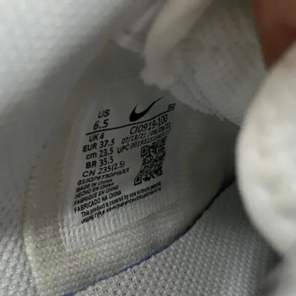 Nike Air Force 1 Low Womens Casual Sneaker Shoes White CI0919-100 VNDS Sz 6.5