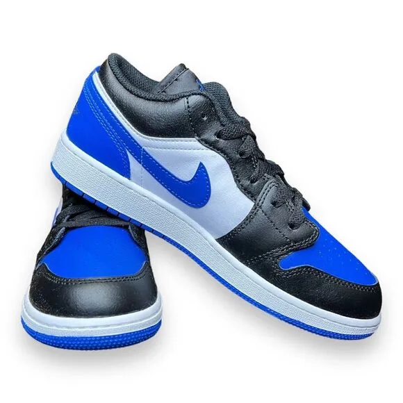 Nike Air Jordan 1 Low &quot;White/Black/White/Royal Blue&quot; Big‎ Kids' Shoes Size 6Y