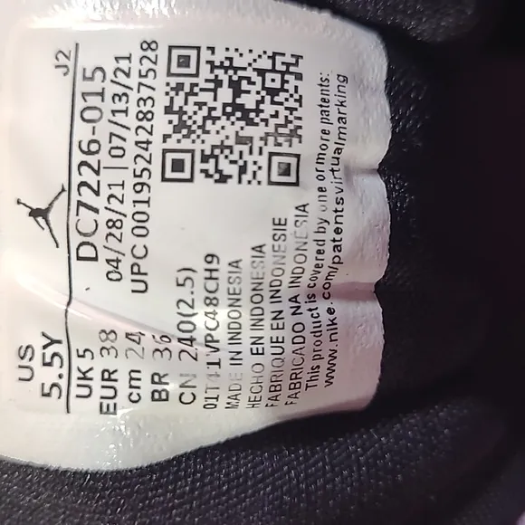 Nike Air Jordan 1 Mids GS Black Purple Leather Athletic Shoes
