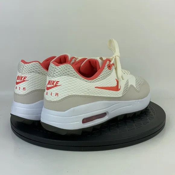 Nike Air Max 1 Golf Sail/Orange Athletic Golf Shoes CI7576-102 Men's Size 8