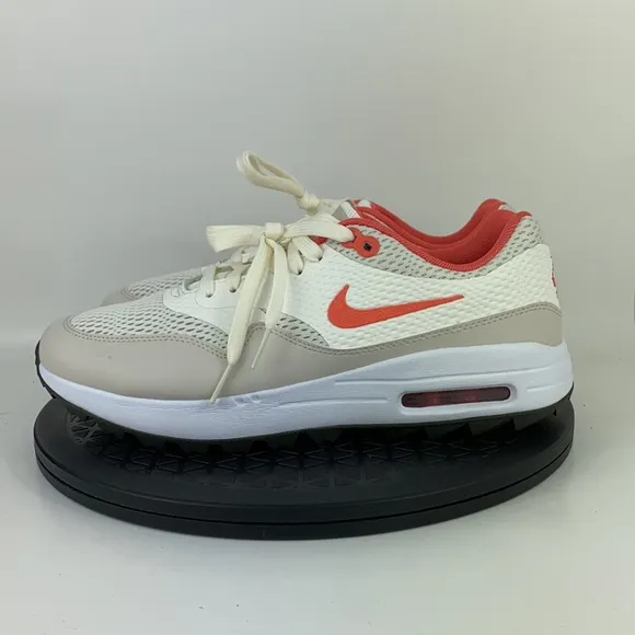Nike Air Max 1 Golf Sail/Orange Athletic Golf Shoes CI7576-102 Men's Size 8