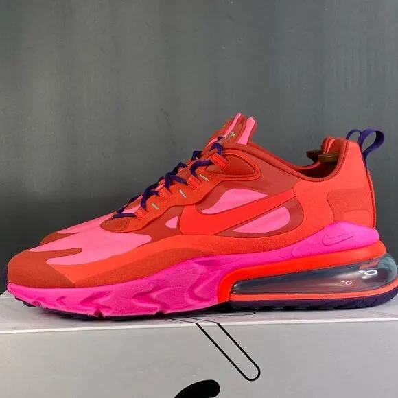 Nike AIR MAX 270 REACT 'ELECTRONIC MUSIC MYSTIC RED ‘ sneaker shoes mens size 12