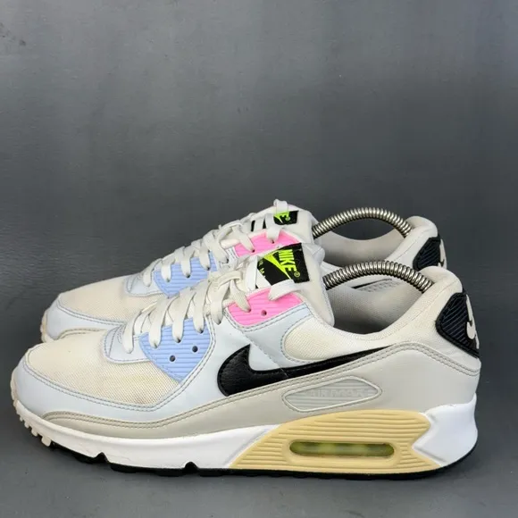 Nike Air Max 90 Multi-Color Pastel athletic sneaker shoes womens size 11