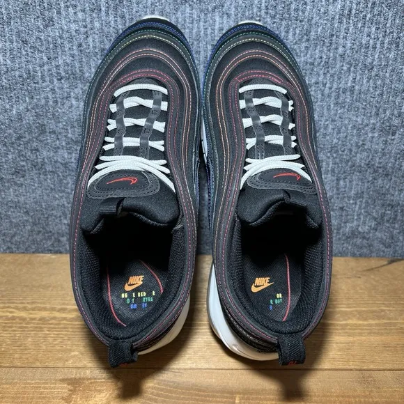 Nike Air Max 97 Rainbow Stitch Womens Size 9.5 Black Athletic Shoes Sneakers
