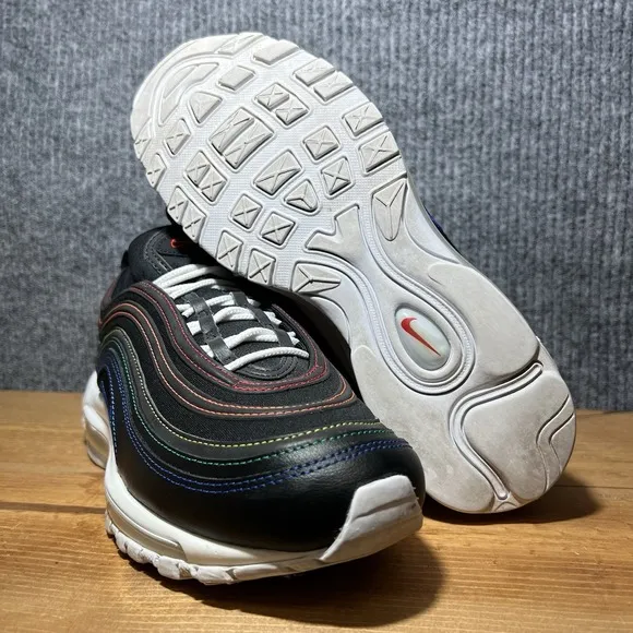 Nike Air Max 97 Rainbow Stitch Womens Size 9.5 Black Athletic Shoes Sneakers