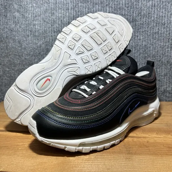 Nike Air Max 97 Rainbow Stitch Womens Size 9.5 Black Athletic Shoes Sneakers
