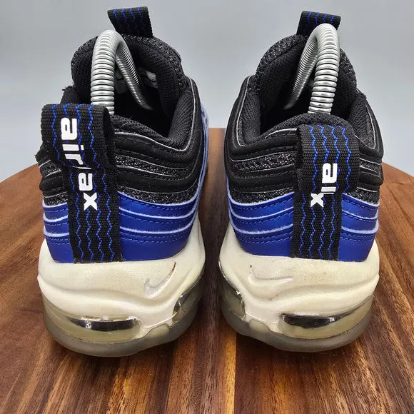 Nike Air Max 97 Shoes Men's 9 Royal Blue Black Lace Up Low Top Athletic Sneakers