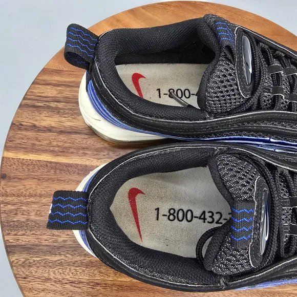 Nike Air Max 97 Shoes Men's 9 Royal Blue Black Lace Up Low Top Athletic Sneakers
