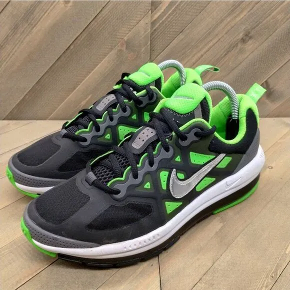 Nike Air‎ Max Genome Athletic Sneakers Womens Size 8.5 Black Green Silver Shoes