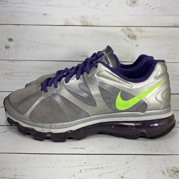 Nike Air Max Plus 2012 Running Shoes Womens Size 7.5 Silver Purple Athletic