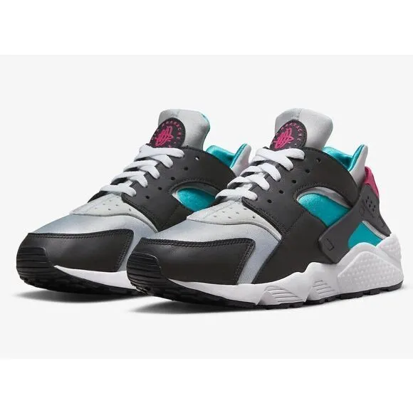 Nike Air Huarache DD1068-004 Mens Black/Pink/Emerald Athletic Sneaker Shoes RS49