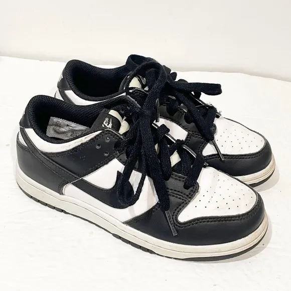 Nike Dunk Low Panda Black White Shoes Little Kid Size 1.5 Athletic Sneakers