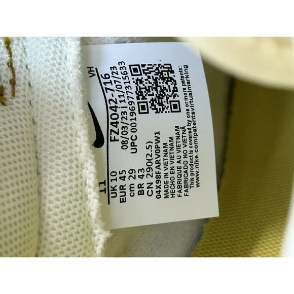 Nike Dunk Low Retro Bronzine Coconut Milk Gold White Athletic Shoes Mens Size 11