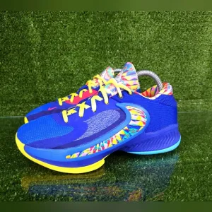 Nike Freak 4 SE Big Kids Royal Blue &amp; Yellow Basketball Shoes Size 6.5 Y