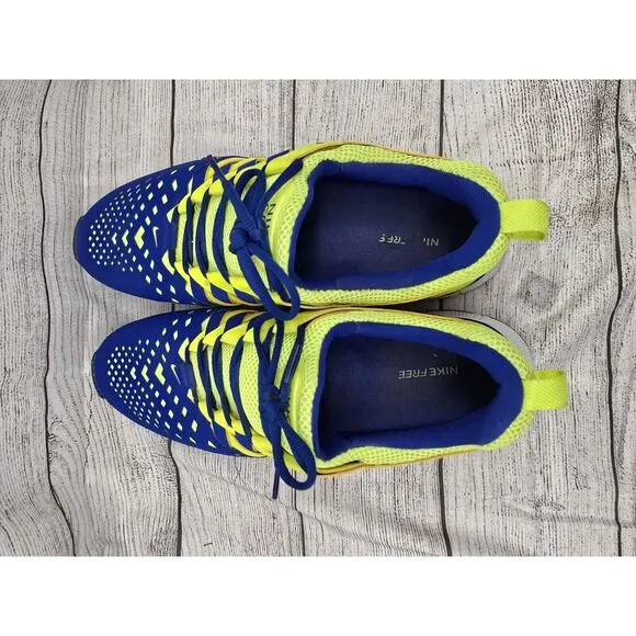 Nike Free Trainer 5.0 Athletic Shoes Mens Size 13 Volt Hyper Blue EUC